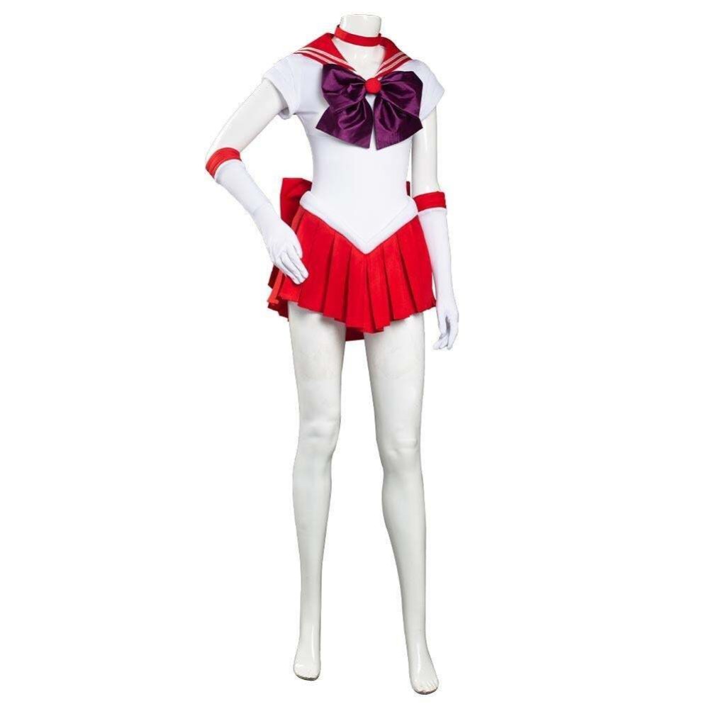 Ensemble de robe jupe uniforme Hino Rei Sailor Moon pour cosplay de festival de Noël, costume de carnaval d'Halloween
