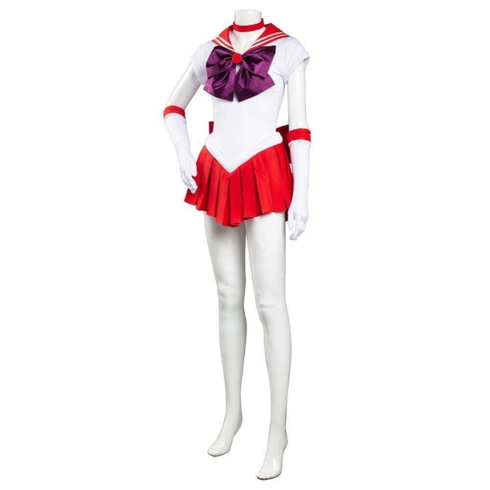 Ensemble de robe jupe uniforme Hino Rei Sailor Moon pour cosplay de festival de Noël, costume de carnaval d'Halloween