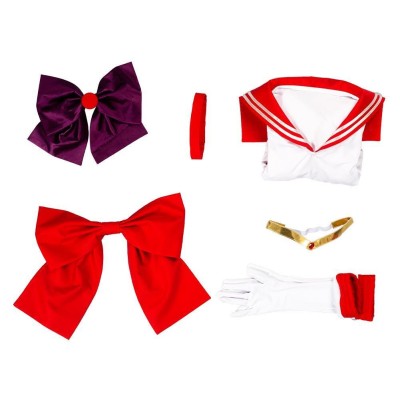 Ensemble de robe jupe uniforme Hino Rei Sailor Moon pour cosplay de festival de Noël, costume de carnaval d'Halloween