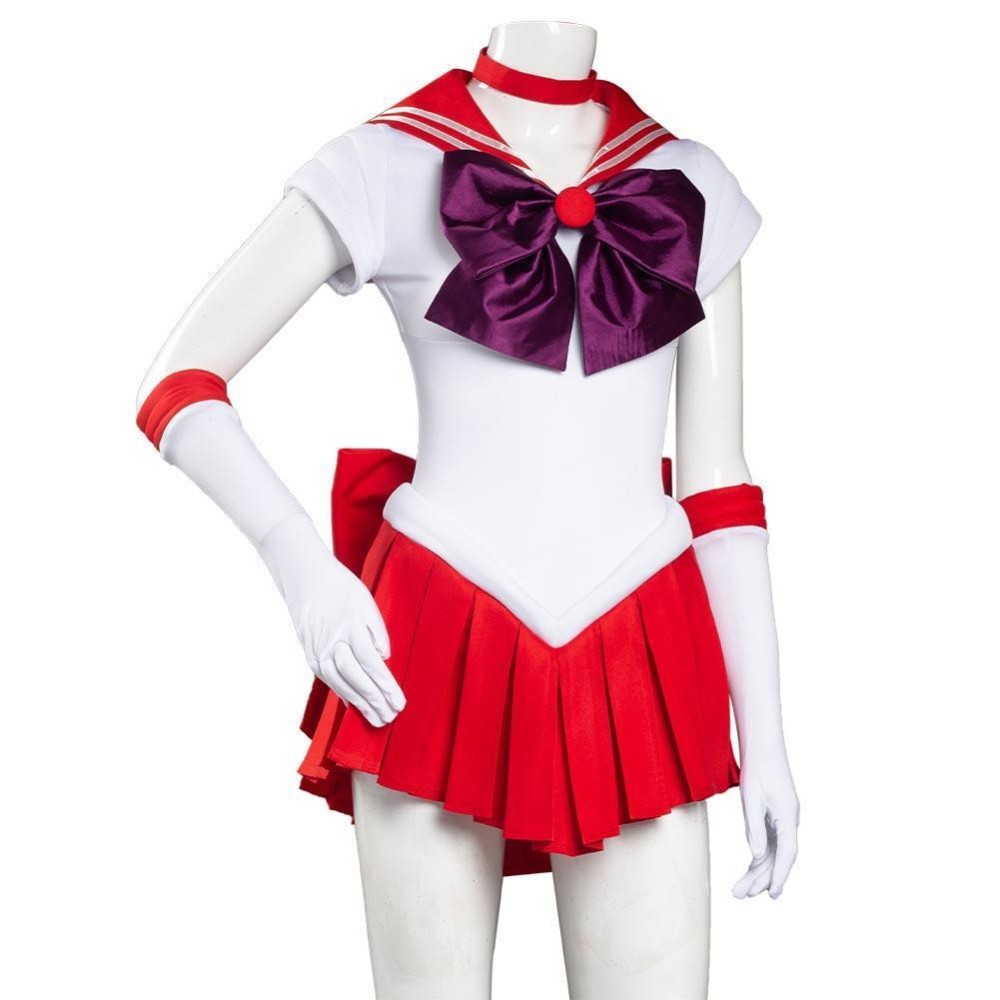 Ensemble de robe jupe uniforme Hino Rei Sailor Moon pour cosplay de festival de Noël, costume de carnaval d'Halloween