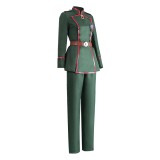 Saga de Tanya l'Evile Tanya von Degurechaff Costume de Cosplay de Femme Armée en Vert pour Halloween Carnaval