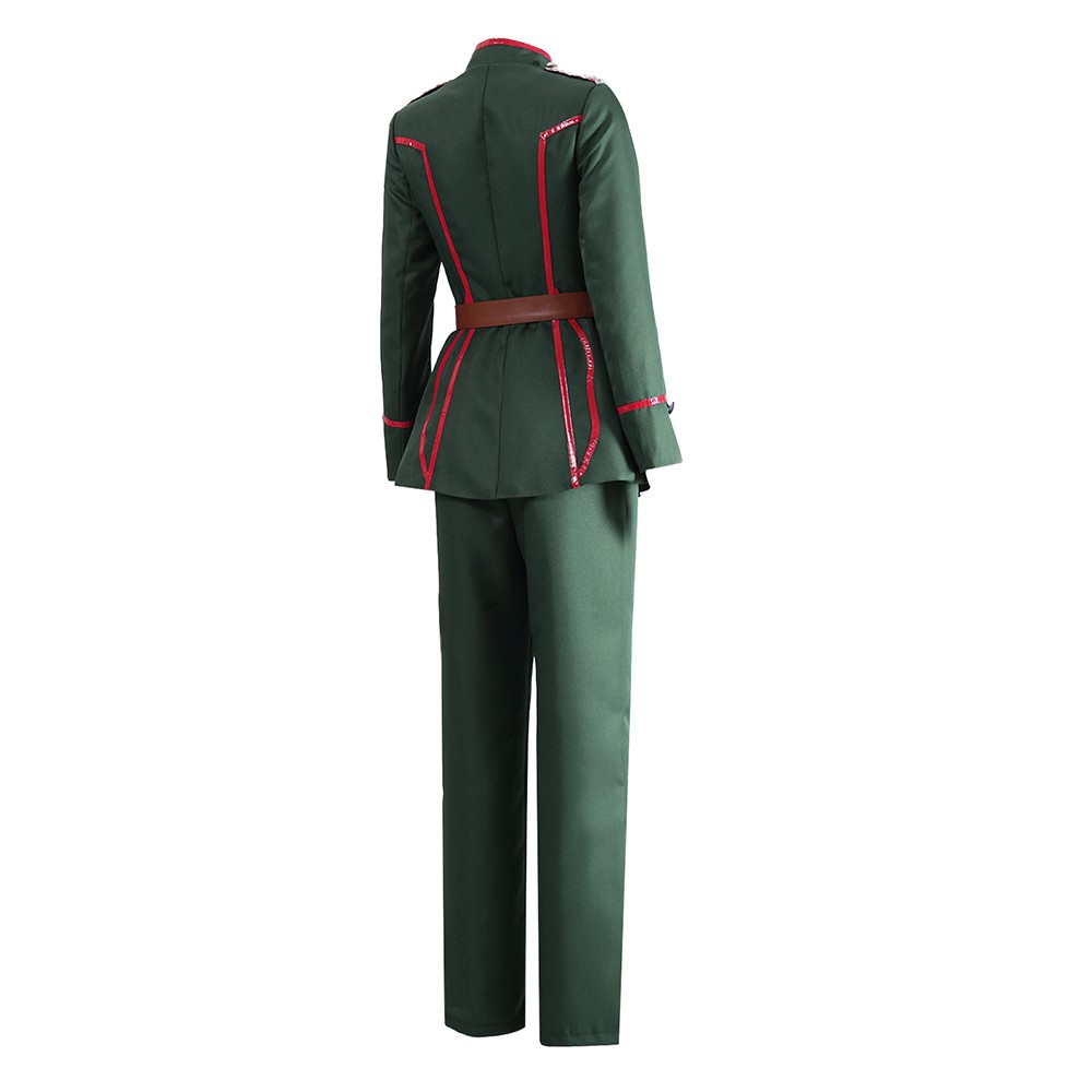 Saga de Tanya l'Evile Tanya von Degurechaff Costume de Cosplay de Femme Armée en Vert pour Halloween Carnaval