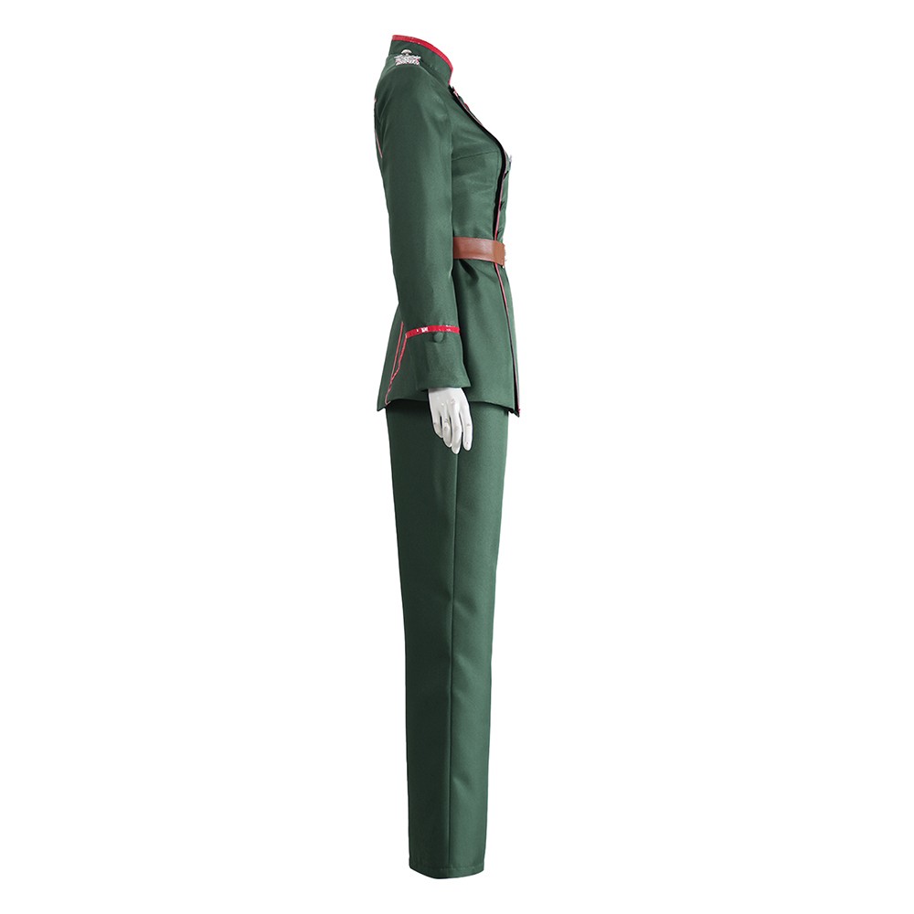 Saga de Tanya l'Evile Tanya von Degurechaff Costume de Cosplay de Femme Armée en Vert pour Halloween Carnaval