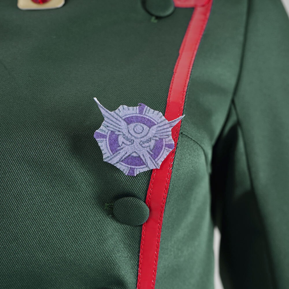 Saga de Tanya l'Evile Tanya von Degurechaff Costume de Cosplay de Femme Armée en Vert pour Halloween Carnaval