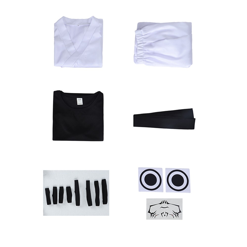 Costume de cosplay de Ryomen Sukuna en costume de kung-fu blanc pour Halloween et carnaval