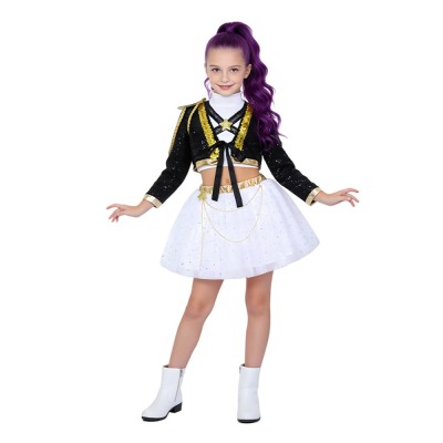 Rumi Kids Children Golden Stage Cosplay Costume Halloween Carnival Outfit