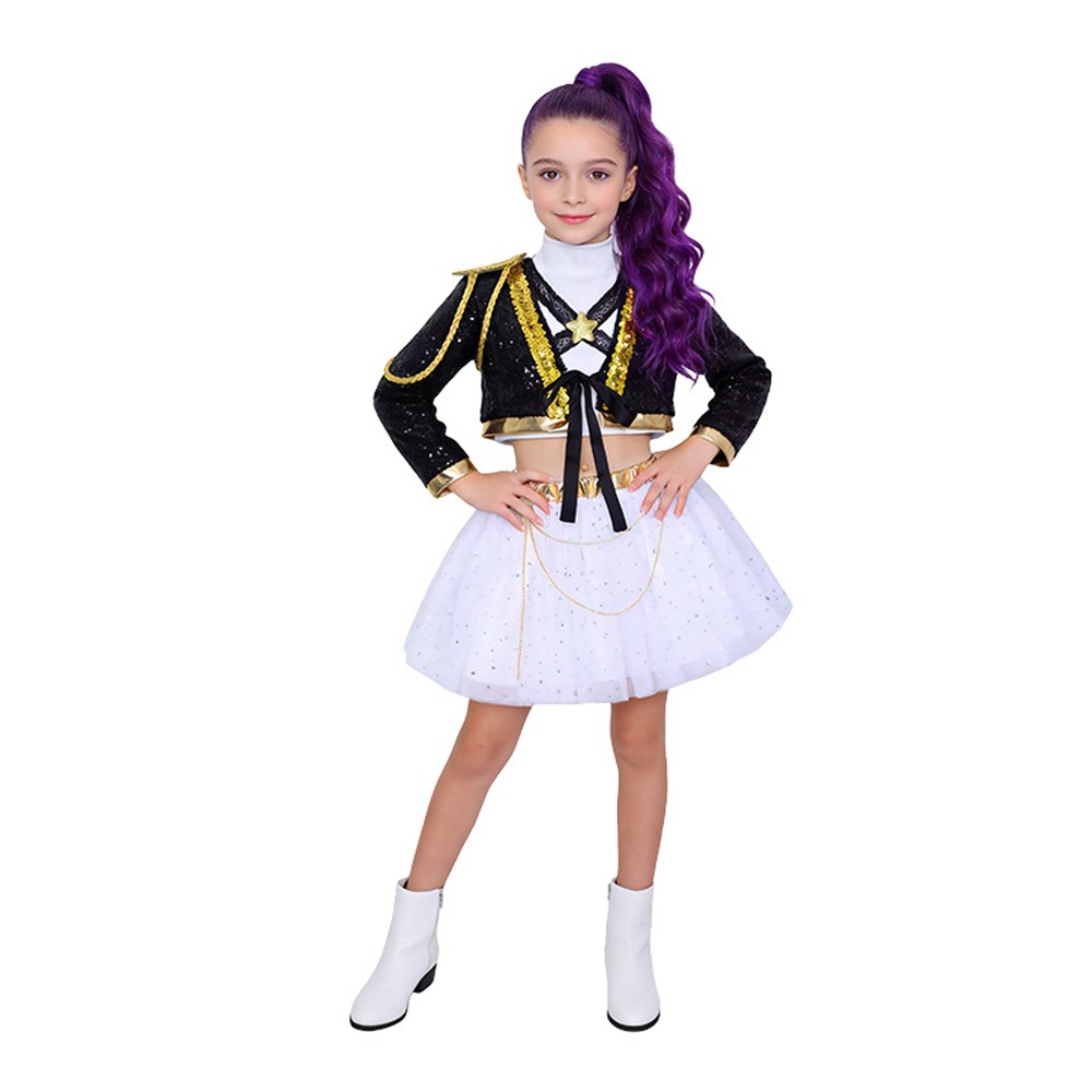 Rumi Kids Children Golden Stage Cosplay Costume Halloween Carnival Outfit