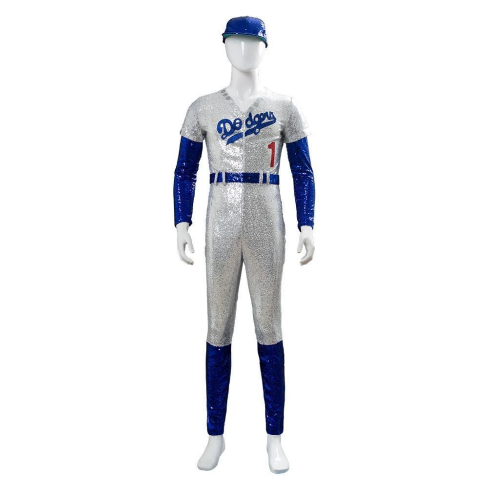 Rocketman Elton John Dodgers Baseball Uniform Suit Cosplay Costume Halloween Carnival