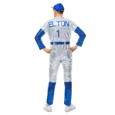 Rocketman Elton John Dodgers Baseball Uniform Suit Cosplay Costume Halloween Carnival
