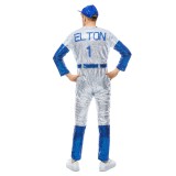 Rocketman Elton John Dodgers Baseball Uniform Suit Cosplay Costume Halloween Carnival