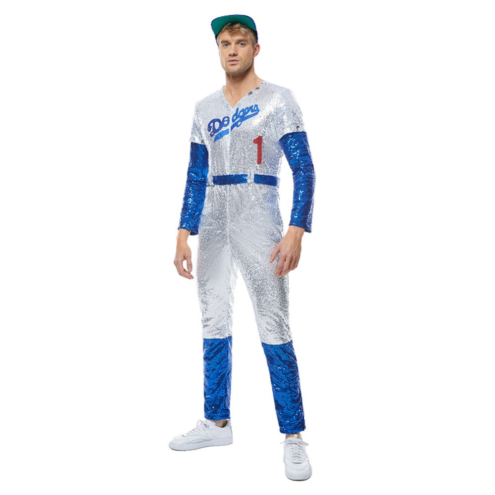 Rocketman Elton John Dodgers Baseball Uniform Suit Cosplay Costume Halloween Carnival