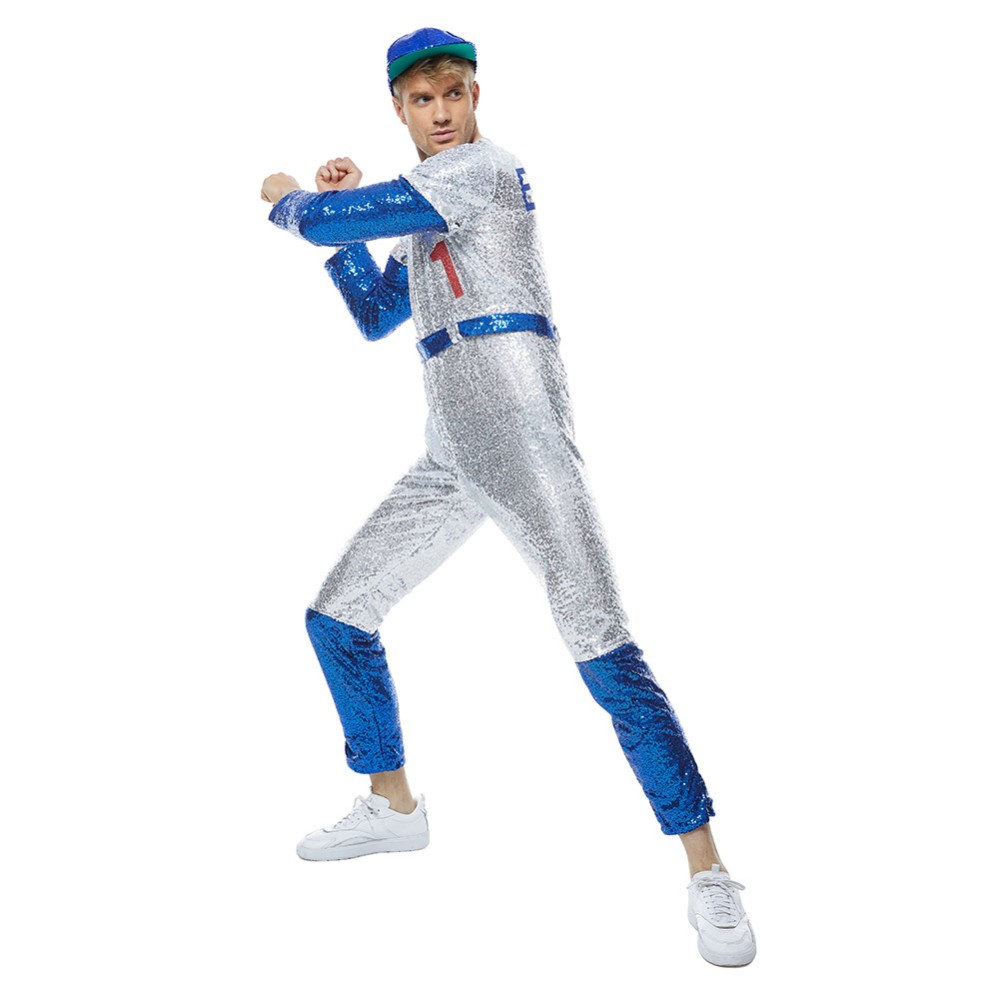 Rocketman Elton John Dodgers Baseball Uniform Suit Cosplay Costume Halloween Carnival