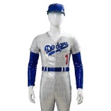 Rocketman Elton John Dodgers Baseball Uniform Suit Cosplay Costume Halloween Carnival