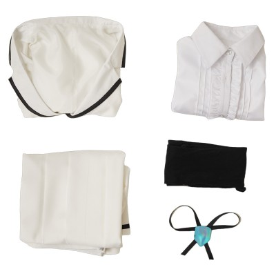 Rock Is a Lady‘s Modesty White School Uniform Cosplay Costume Halloween Carnival Outfit