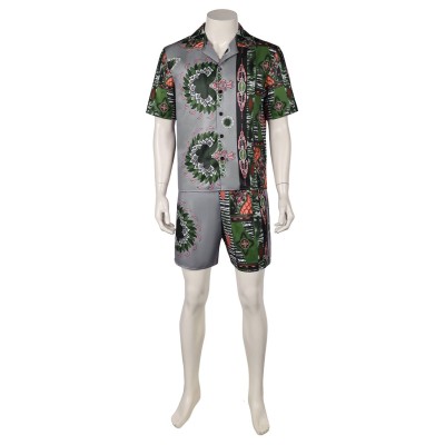 Road House 2024 Dalton Short Sleeve Printed Beach Sportswear Set Suit Cosplay Costume Halloween Carnival Outfit