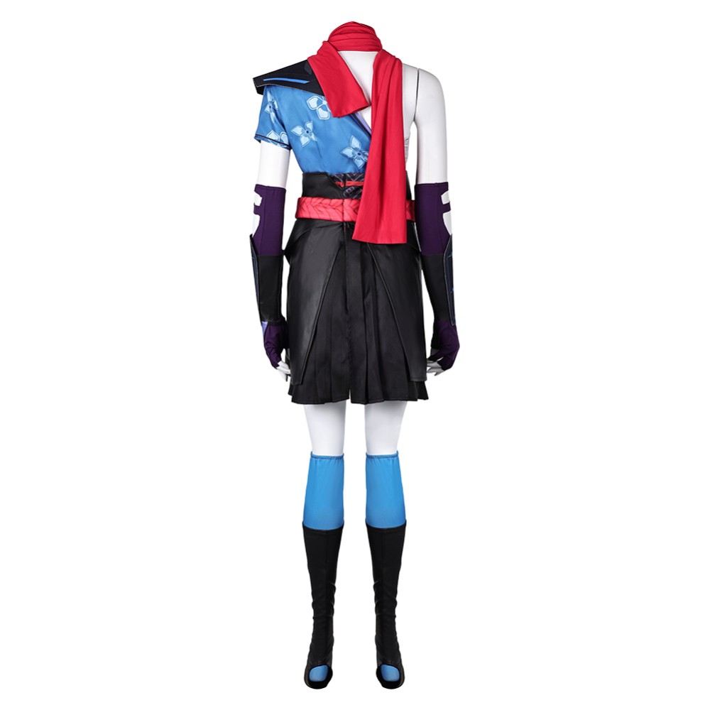 Rivals Psylocke Women Blue Dress Cosplay Costume Halloween Carnival Outfit