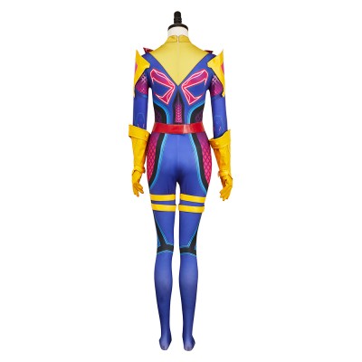 Rivals Psylocke Retro X-Unifrom Femme Combinaison Costume de Fête Cosplay Halloween Carnaval