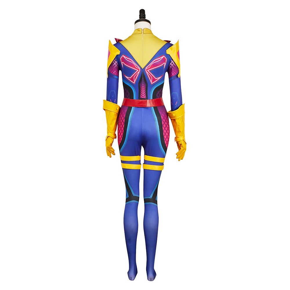 Rivals Psylocke Retro X-Unifrom Femme Combinaison Costume de Fête Cosplay Halloween Carnaval