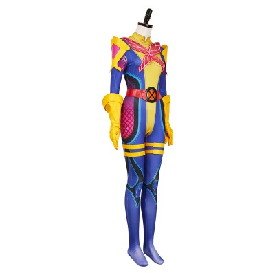 Rivals Psylocke Retro X-Unifrom Femme Combinaison Costume de Fête Cosplay Halloween Carnaval