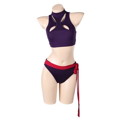 Rivals Psylocke Purple 2 Pcs Maillot de bain Costume Cosplay Halloween Carnaval Outfit