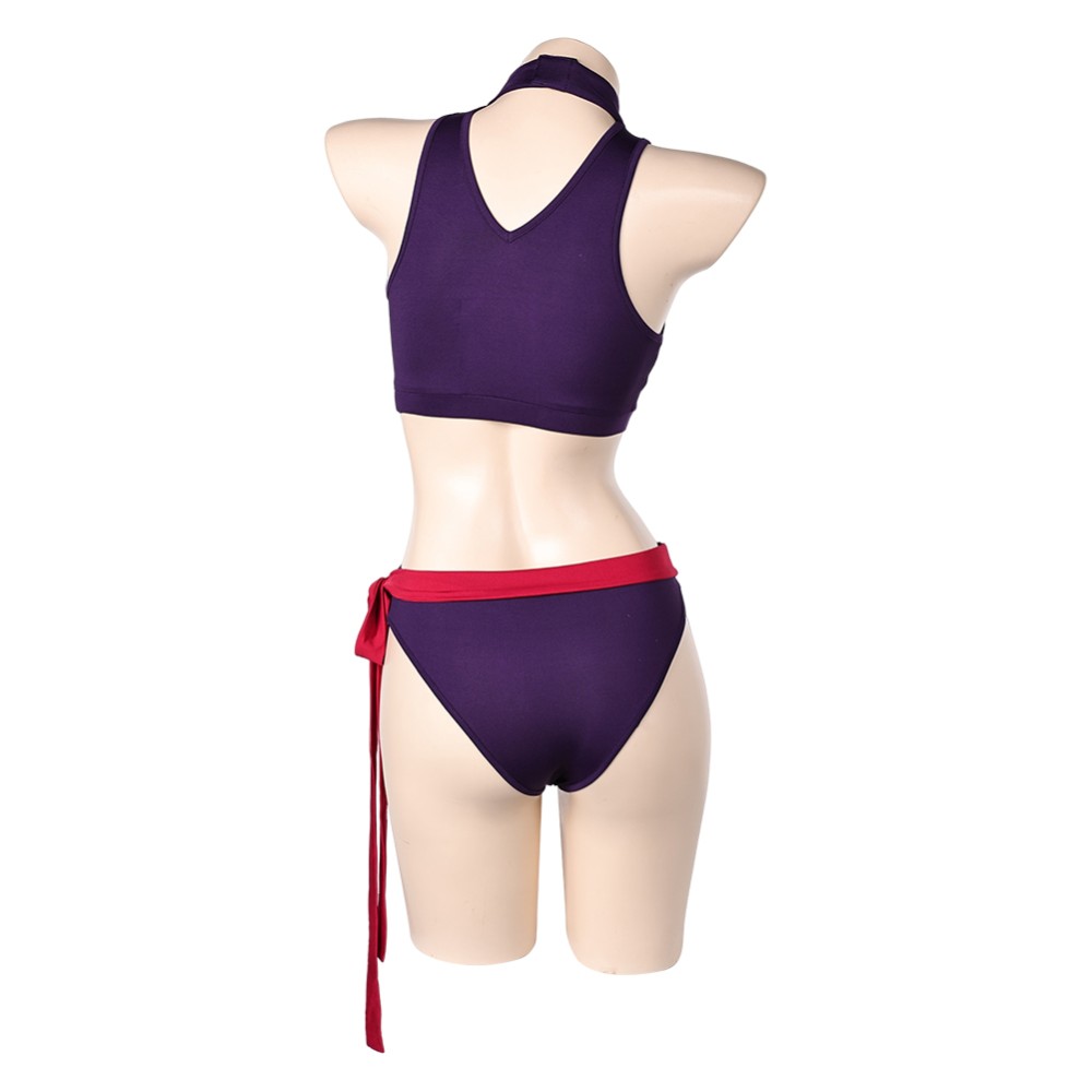 Rivals Psylocke Purple 2 Pcs Maillot de bain Costume Cosplay Halloween Carnaval Outfit