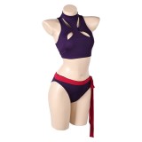 Rivals Psylocke Purple 2 Pcs Maillot de bain Costume Cosplay Halloween Carnaval Outfit