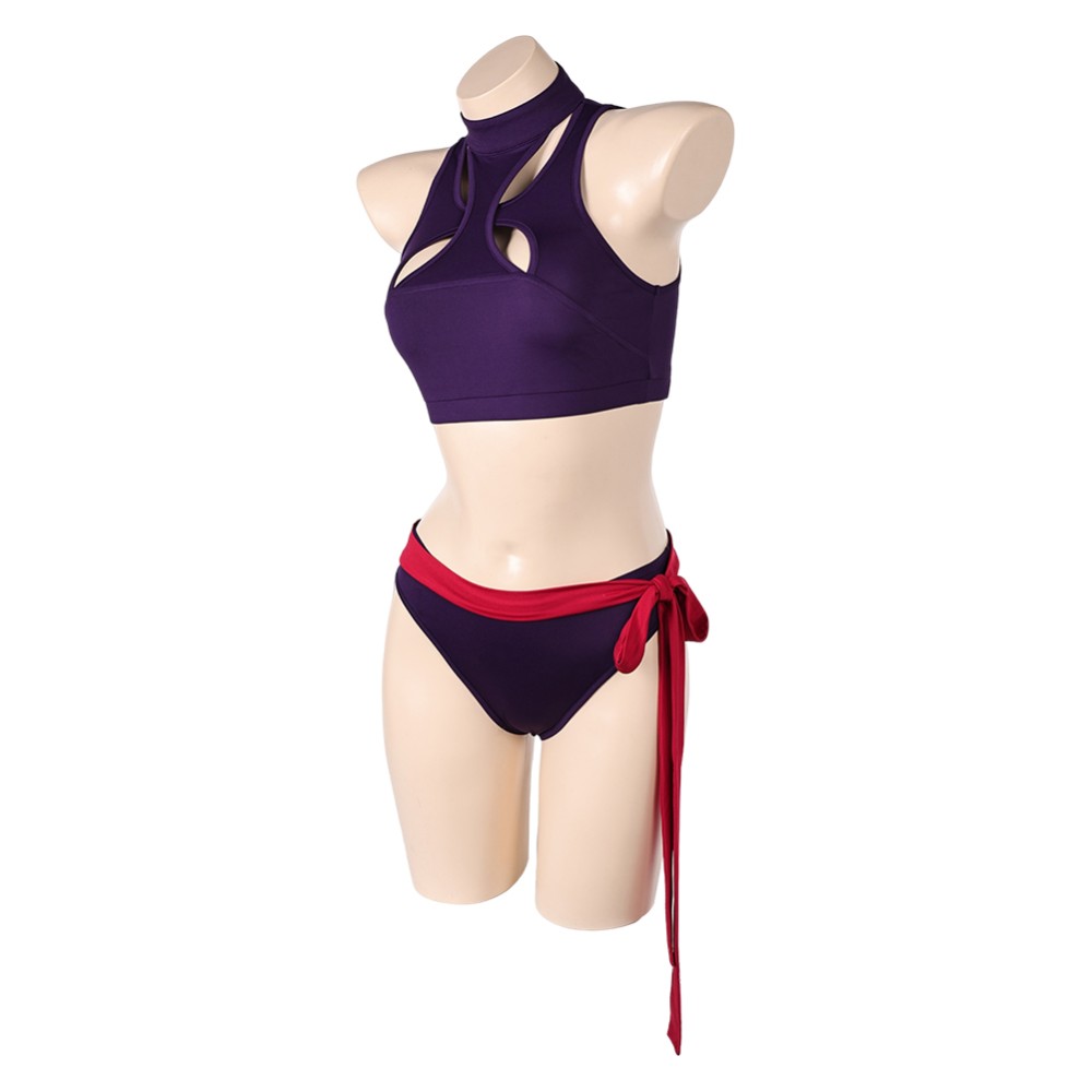 Rivals Psylocke Purple 2 Pcs Maillot de bain Costume Cosplay Halloween Carnaval Outfit