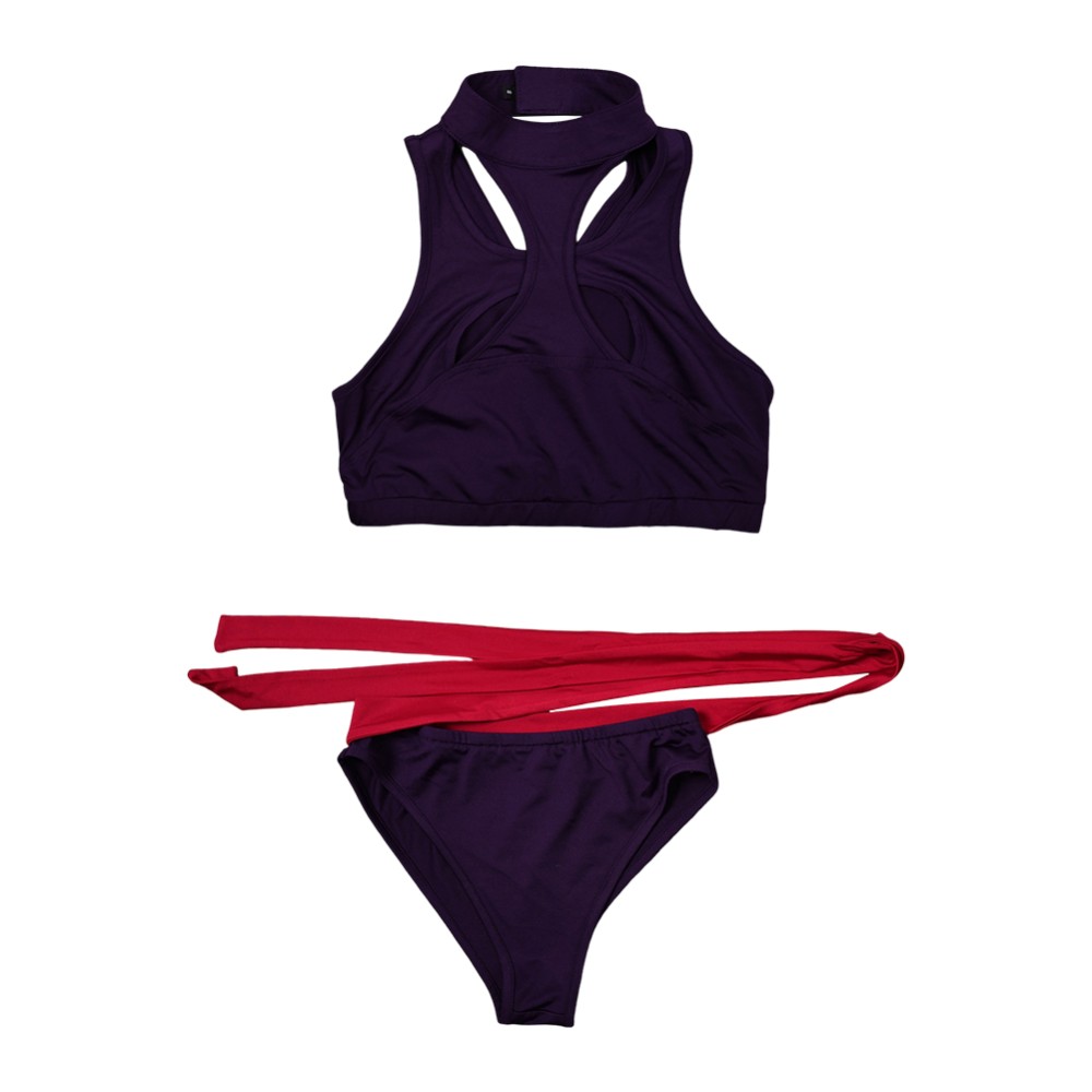 Rivals Psylocke Purple 2 Pcs Maillot de bain Costume Cosplay Halloween Carnaval Outfit