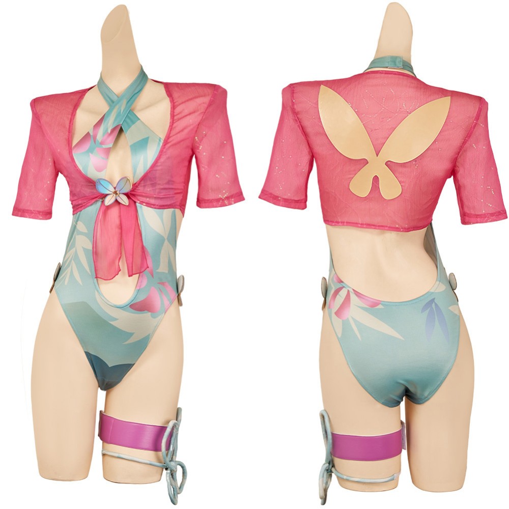 Rivals Psylocke Breezy Butterfly Swimsuit Set Party Cosplay Costume Halloween Carnival