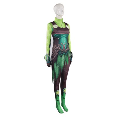 Rivals Mantis Femmes Vert Combinaison Costume Cosplay Halloween Carnaval Tenue