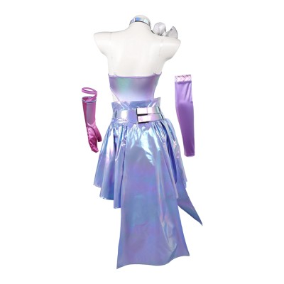 Costume de cosplay pour femmes Luna Rivals violet, tenue de carnaval d'Halloween