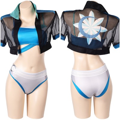 Rivals Luna Snow 2Pcs Maillot de bain Costume Cosplay Halloween Carnaval Tenue