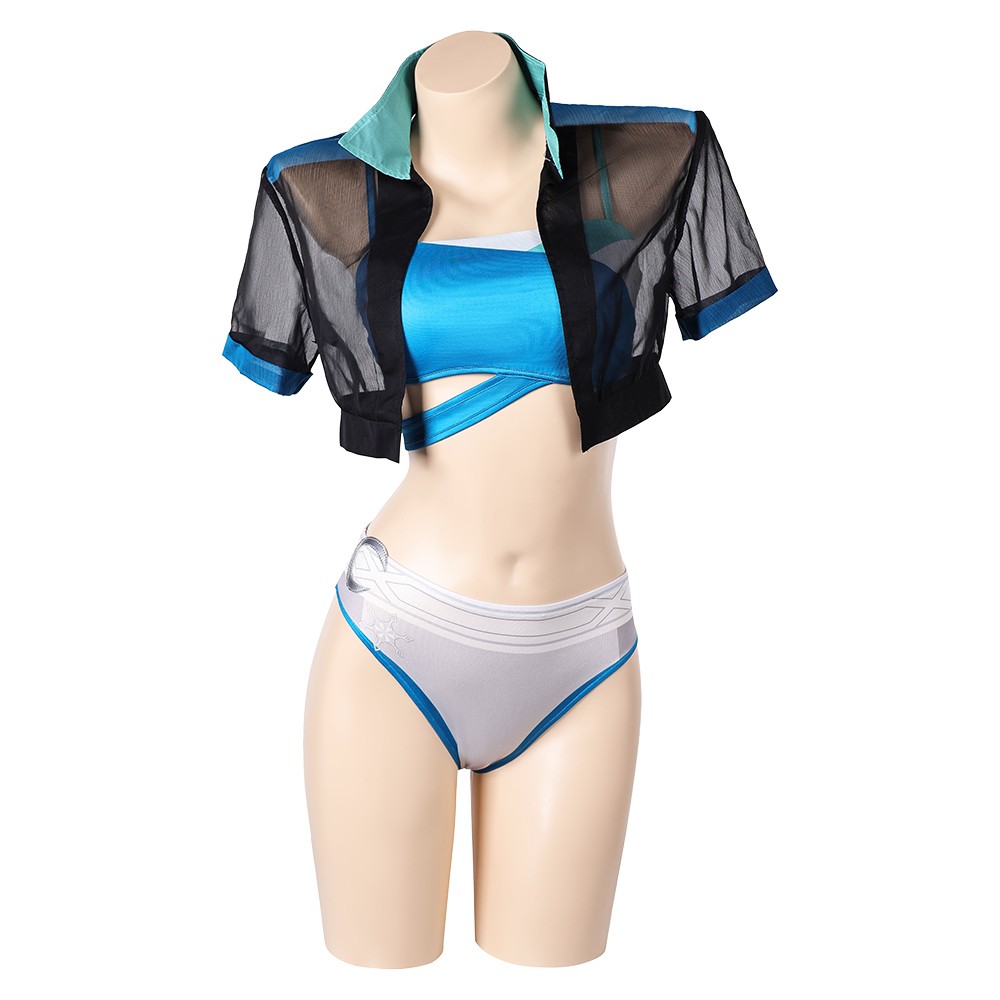 Rivals Luna Snow 2Pcs Maillot de bain Costume Cosplay Halloween Carnaval Tenue