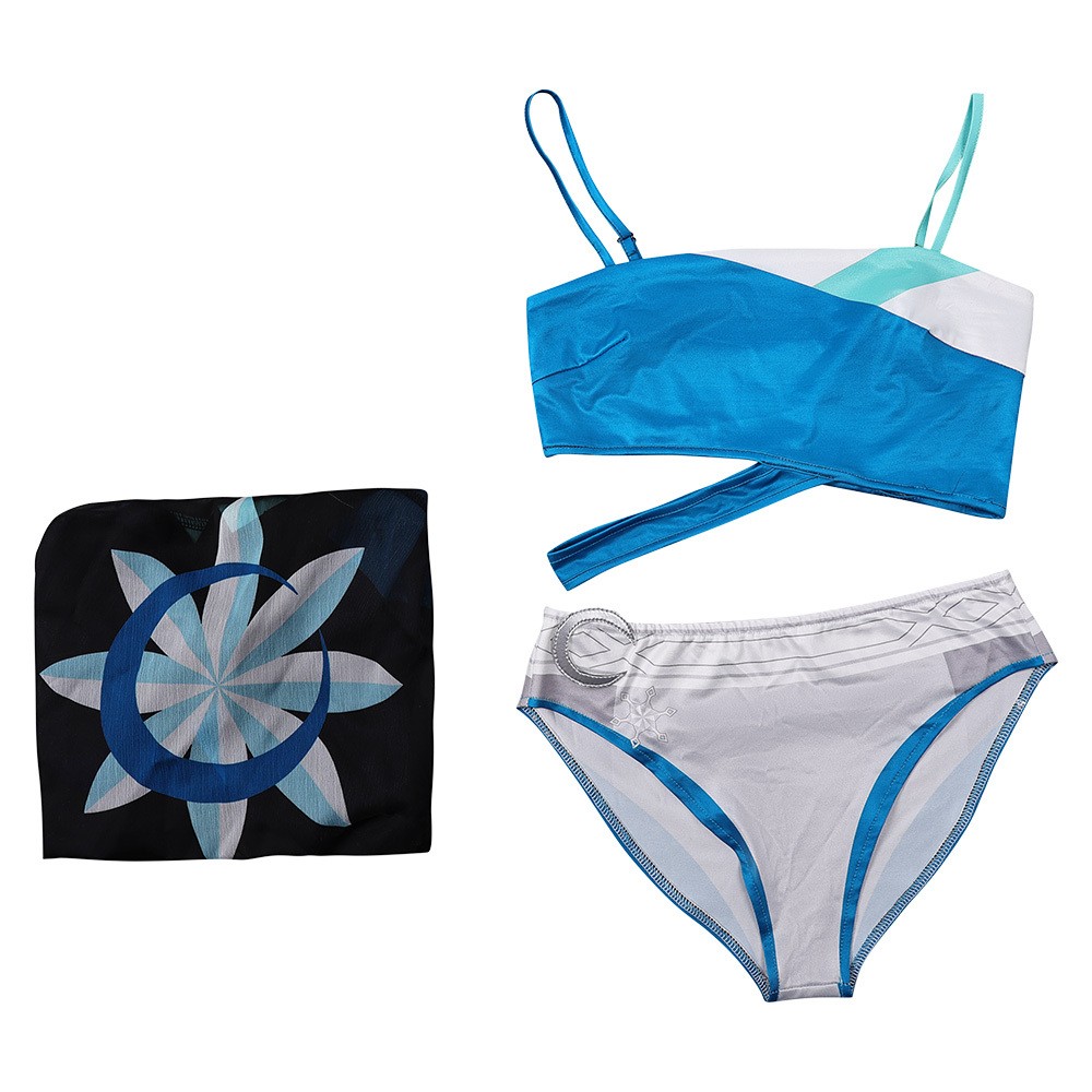 Rivals Luna Snow 2Pcs Maillot de bain Costume Cosplay Halloween Carnaval Tenue