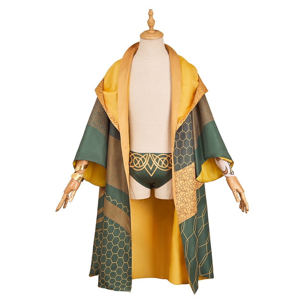 Rivals Loki Robe de Détente Ensemble de Robe et Pantalon Costume de Cosplay de Fête Halloween Carnaval