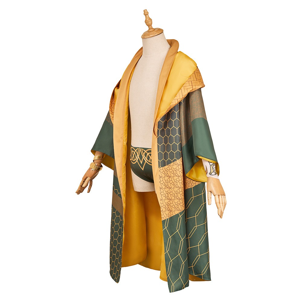 Rivals Loki Robe de Détente Ensemble de Robe et Pantalon Costume de Cosplay de Fête Halloween Carnaval
