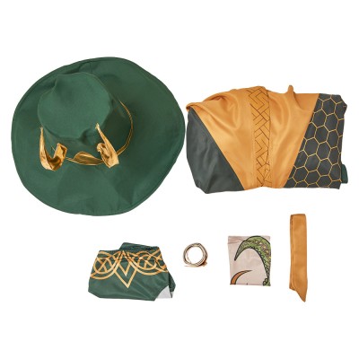 Rivals Loki Robe de Détente Ensemble de Robe et Pantalon Costume de Cosplay de Fête Halloween Carnaval
