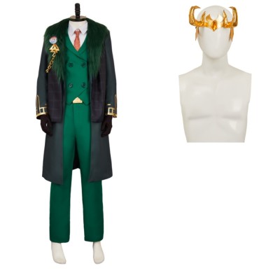 Rivals Loki Presidential Attire Green Cosplay Costume Halloween Carnival Outfit