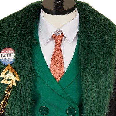 Rivals Loki Presidential Attire Green Cosplay Costume Halloween Carnival Outfit