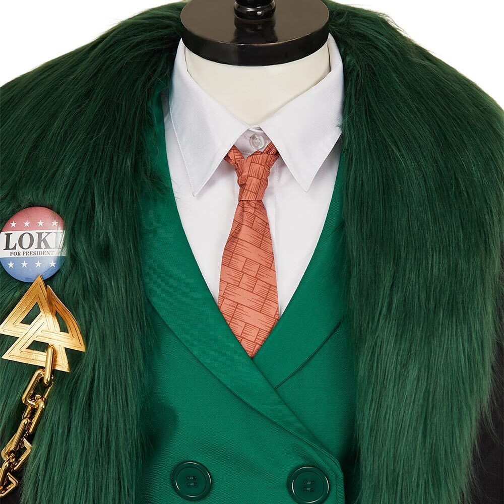 Rivals Loki Presidential Attire Green Cosplay Costume Halloween Carnival Outfit