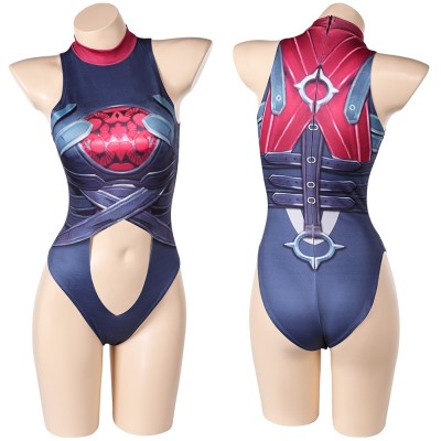 Rivals Invisible Woman Malice One Piece Swimsuit Cosplay Costume Halloween Carnival Outfit