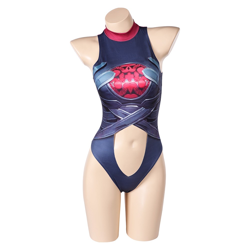 Rivals Invisible Woman Malice One Piece Swimsuit Cosplay Costume Halloween Carnival Outfit