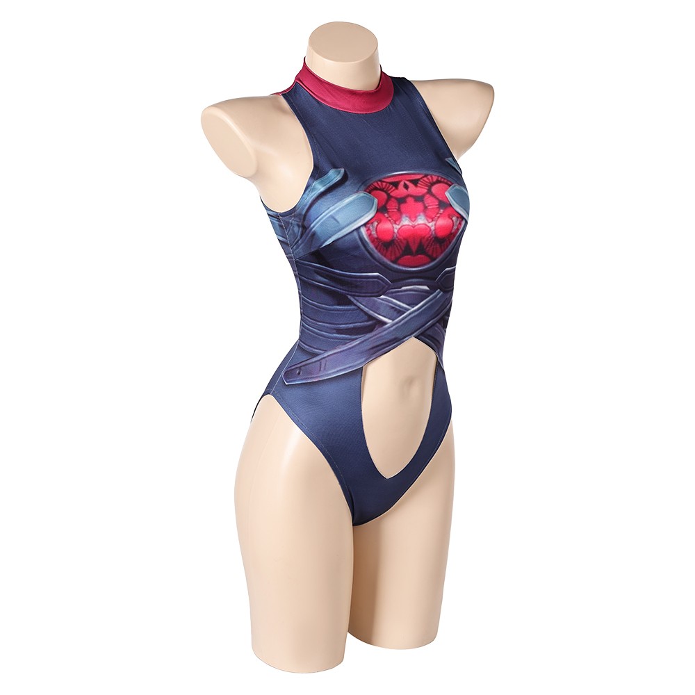 Rivals Invisible Woman Malice One Piece Swimsuit Cosplay Costume Halloween Carnival Outfit