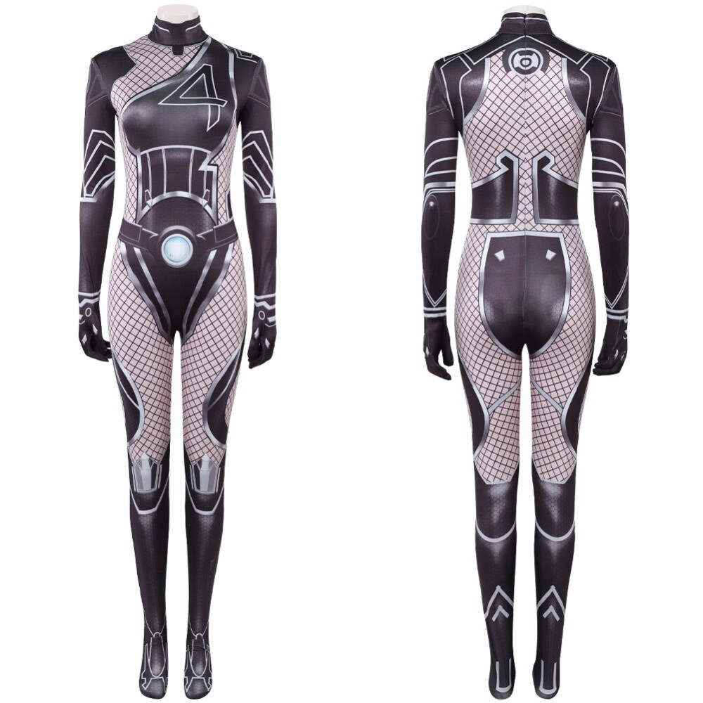 Rivals Invicible Woman Black Jumpsuit Party Cosplay Costume Halloween Carnival