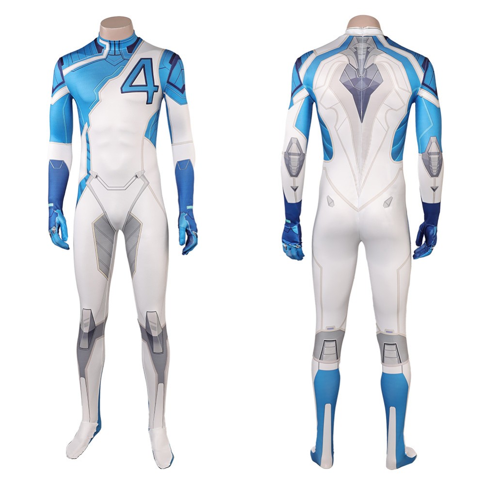 Rivals Human Torch Jonny Storm Costume de Cosplay Jumpsuit Tenue d'Halloween Carnaval