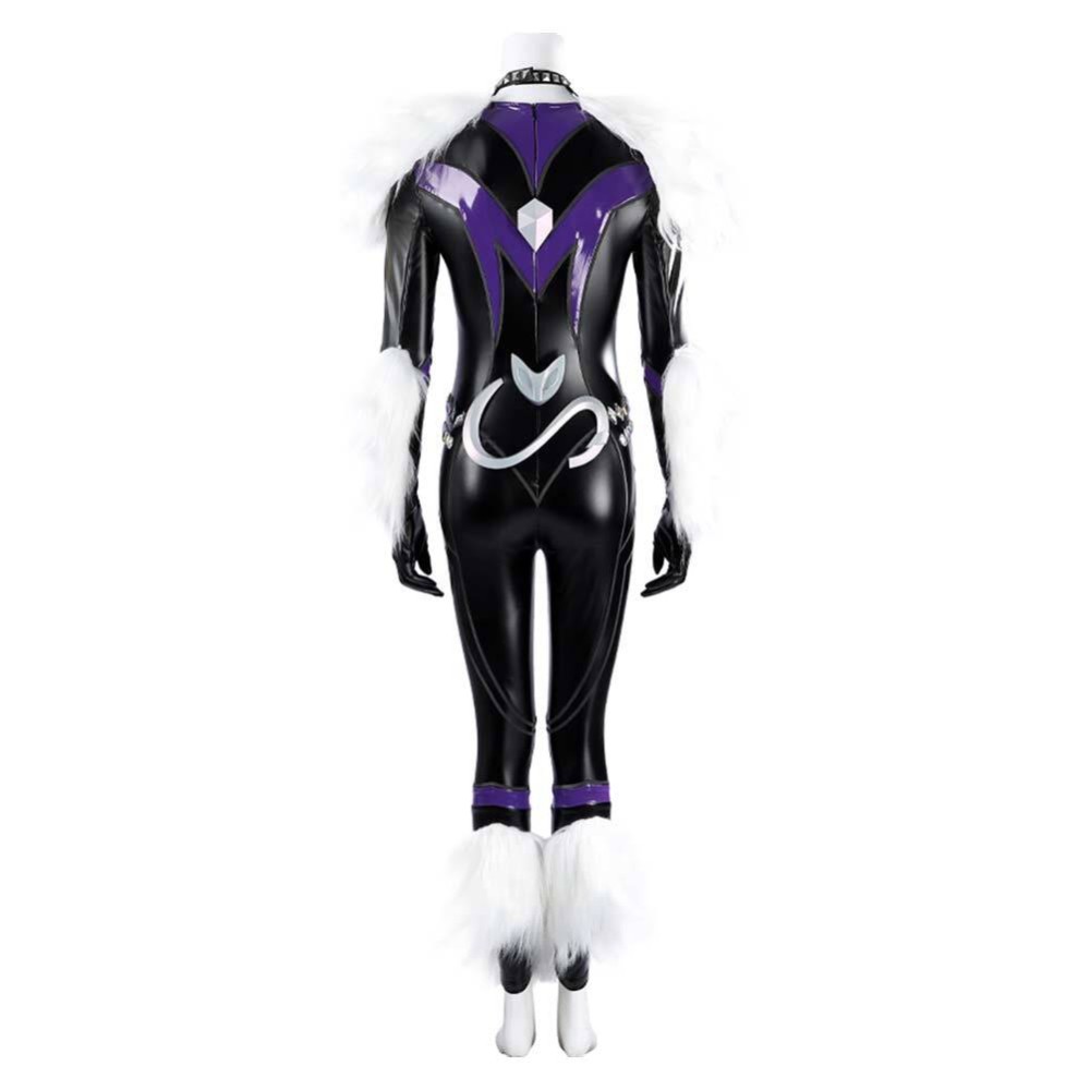 Rivals Black Cat Femmes Combinaison Noire Costume Cosplay Halloween Carnaval Tenue