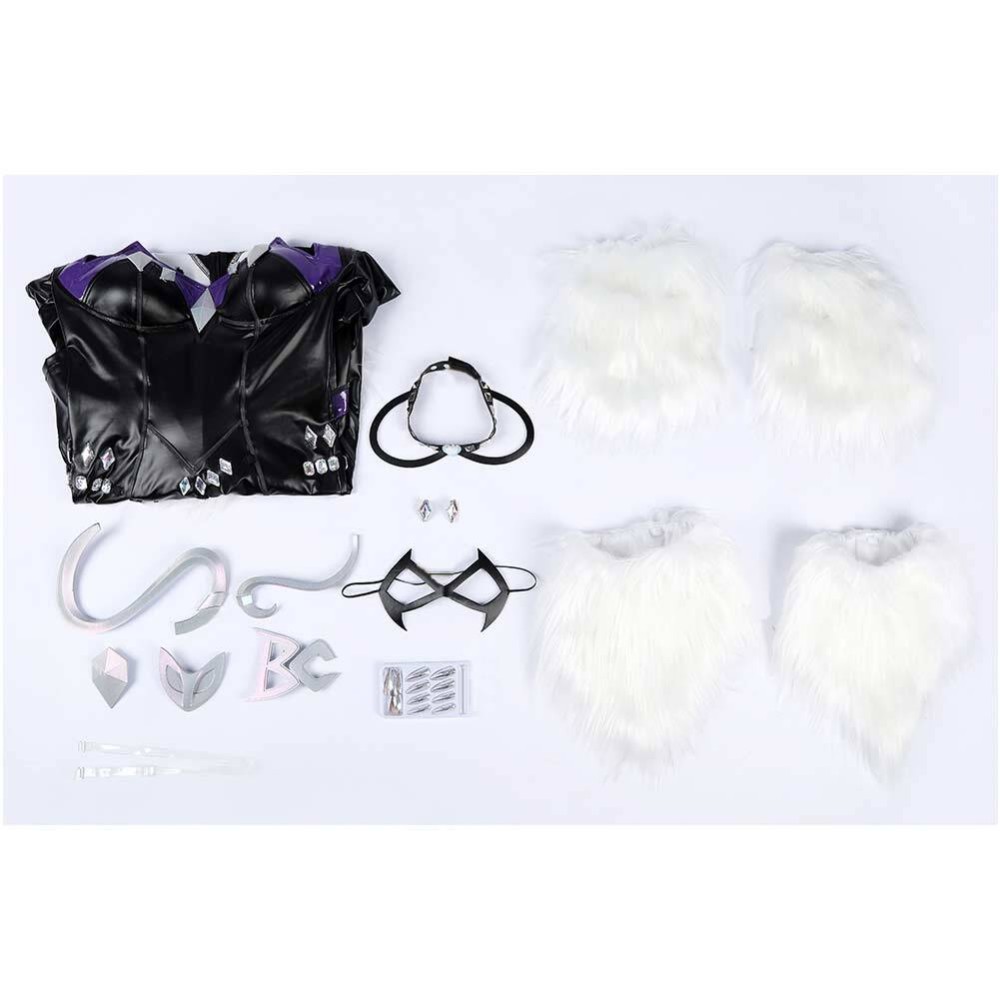 Rivals Black Cat Femmes Combinaison Noire Costume Cosplay Halloween Carnaval Tenue
