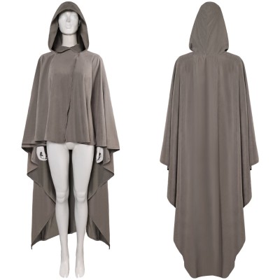 Rey Skywalker Costume de Cosplay avec Cape Grise pour Fête Halloween Carnaval
