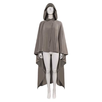 Rey Skywalker Costume de Cosplay avec Cape Grise pour Fête Halloween Carnaval