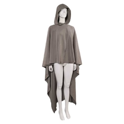 Rey Skywalker Costume de Cosplay avec Cape Grise pour Fête Halloween Carnaval